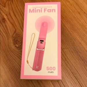 Mini Fan Handheld Powerbank - Pink